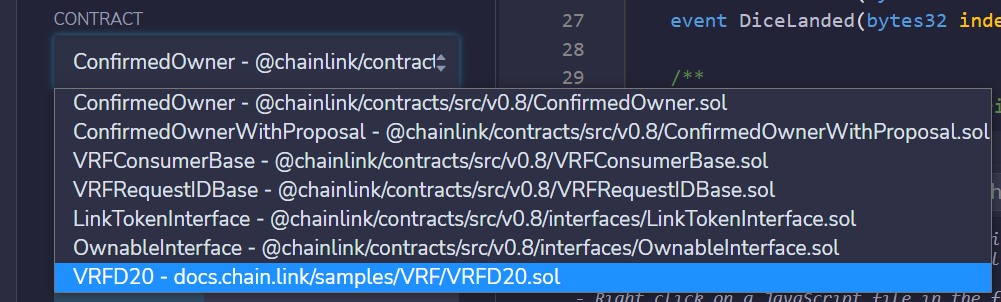 Remix contract selected